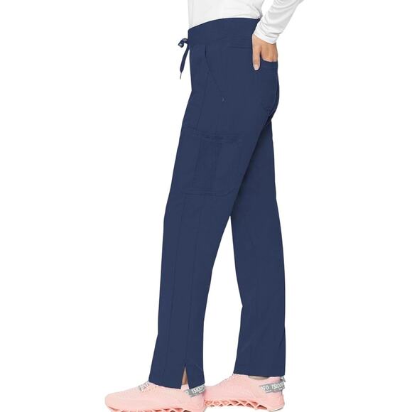 Med Couture Womens Touch Yoga Scrub Pants Navy Blue Size Medium TALL Nursing 33" - Picture 2 of 9